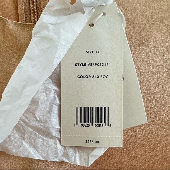 Vince 100% Silk Satin Bias Tee in Pecan | XL | NWT - Picture 12 of 12